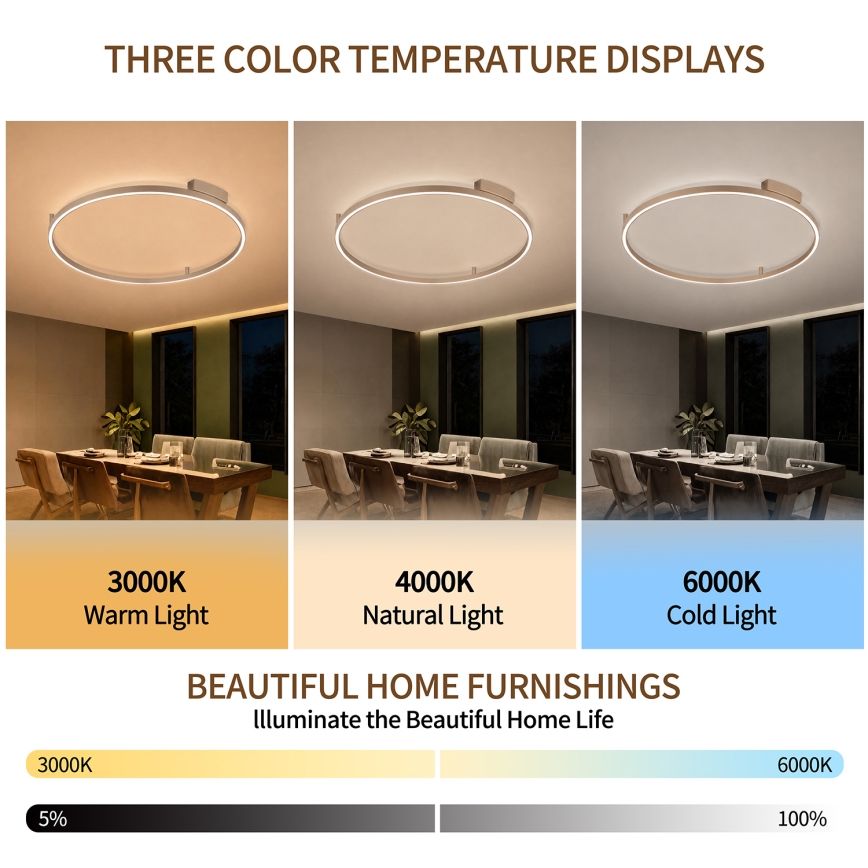 BRILAGI - LED hämardatav laelamp PORTOFINO LED/60W/230V 3000-6000K läbimõõt 80 cm beež + kaugjuhtimispult