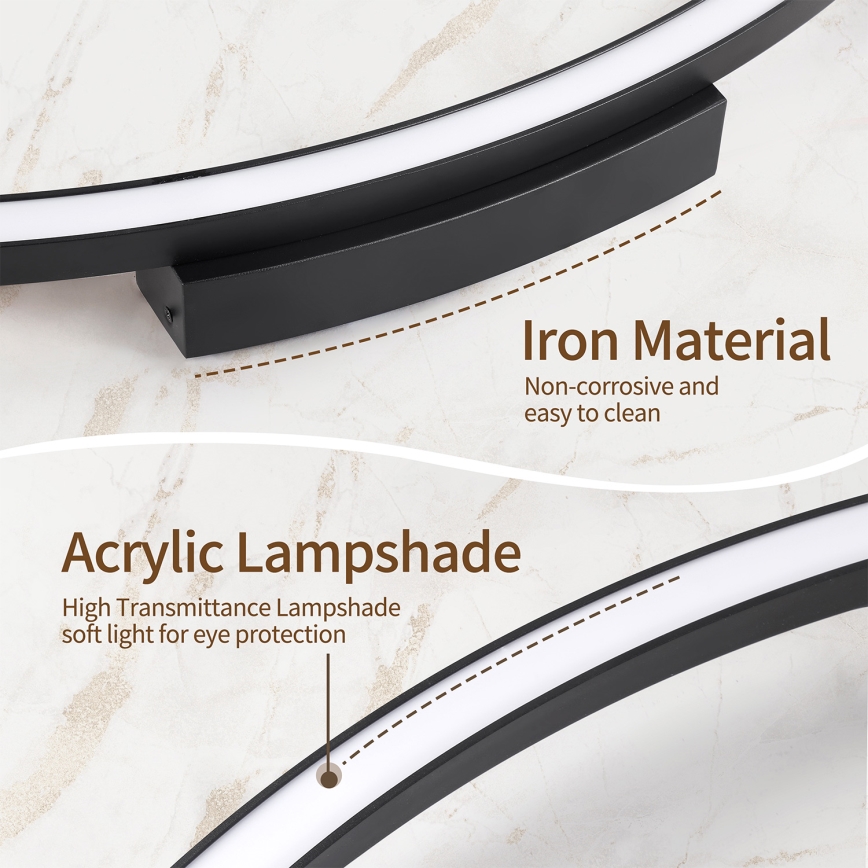 Brilagi - PORTOFINO LED hämardatav laevalgusti LED/60W/230V 3000-6000K Ø 80 cm must + kaugjuhtimispult