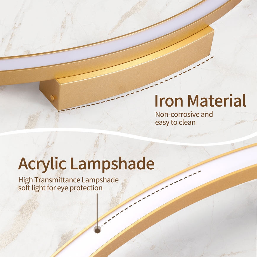 Brilagi - PORTOFINO hämardatav LED-laelamp/85W/230V 3000-6000K läbimõõt 120 cm kuldne + kaugjuhtimispult