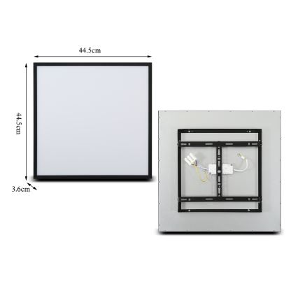 BRILAGI - LED hämardatav laelamp SLIMFRAME LED/36W/230V 45x45 cm 3000-6000K must + kaugjuhtimispult