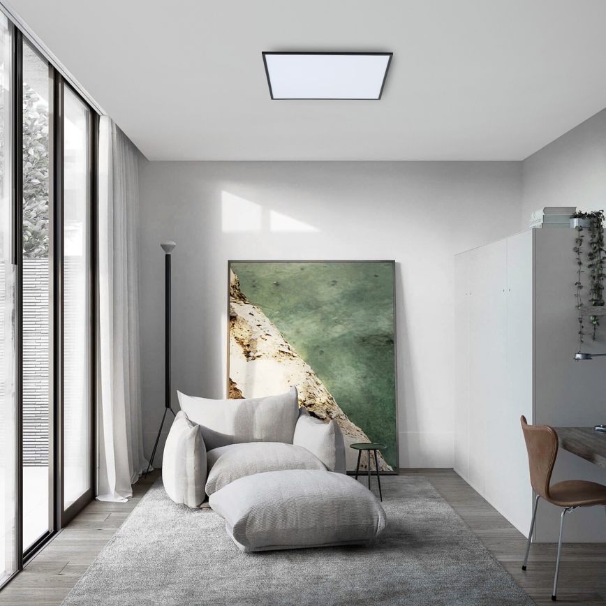 Brilagi - LED hämardatav laevalgusti SLIMFRAME LED/58W/230V 60x60 cm 3000-6000K must + kaugjuhtimispult