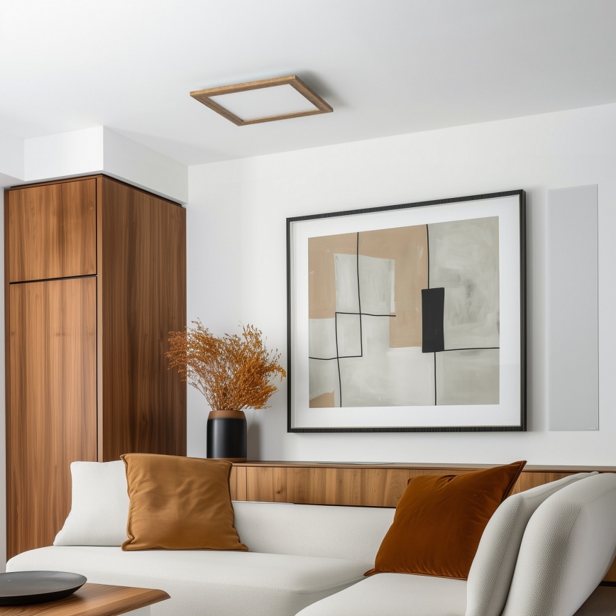 Brilagi - hämardatav LED-laevalgusti SLIMFRAME WOOD LED/36W/230V 49,5x49,5 cm 3000-6000K pruun + kaugjuhtimispult