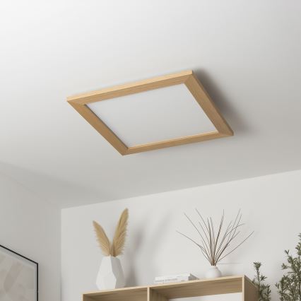 Brilagi - LED hämardatav laelamp SLIMFRAME WOOD LED/36W/230V 49,5x49,5 cm 3000-6000K pruun + kaugjuhtimispult