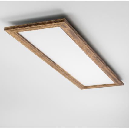 Brilagi - hämardatav LED-laevalgusti SLIMFRAME WOOD LED/58W/230V 124x33,7 cm 3000-6000K pruun + kaugjuhtimispult