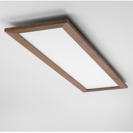 Brilagi - Hämardatav LED-laelamp SLIMFRAME WOOD LED/58W/230V 124x34 cm 3000-6000K tumepruun + kaugjuhtimispult