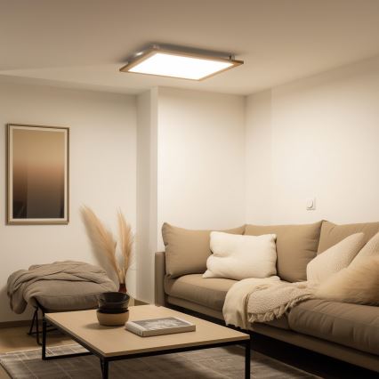 BRILAGI - hämardatav LED-laelamp SLIMFRAME WOOD LED/58W/230V 64x64 cm 3000-6000K pruun + puldiga juhtimine