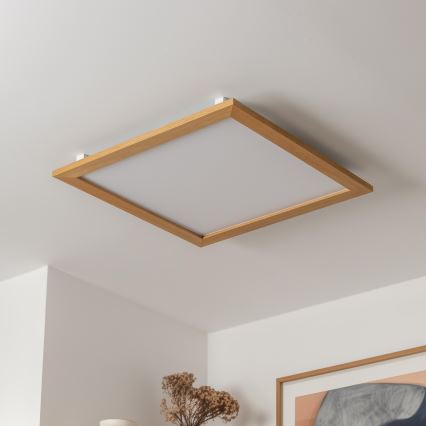 BRILAGI - hämardatav LED-laelamp SLIMFRAME WOOD LED/58W/230V 64x64 cm 3000-6000K pruun + puldiga juhtimine