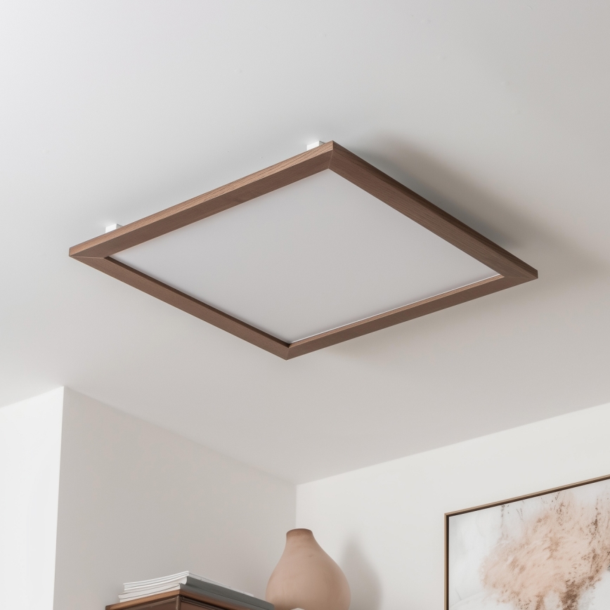 Brilagi - LED hämardatav laelamp SLIMFRAME WOOD LED/58W/230V 64x64 cm 3000-6000K tumepruun + kaugjuhtimispult