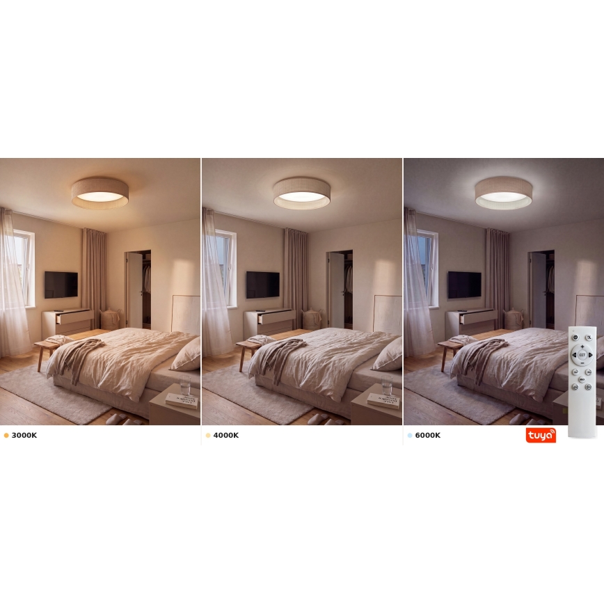 Brilagi - Hämardatav LED-laelamp VELVET SMARTIX STARS LED/24W/230V 3000-6000K läbimõõt 45 cm beež Wi-Fi Tuya Beacon + kaugjuhtimispult