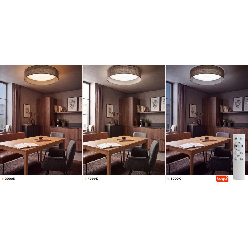 BRILAGI - hämardatav LED-laelamp VELVET SMARTIX STARS LED/24W/230V 3000-6000K läbimõõt 45 cm pruun Wi-Fi Tuya Beacon + kaugjuhtimispult