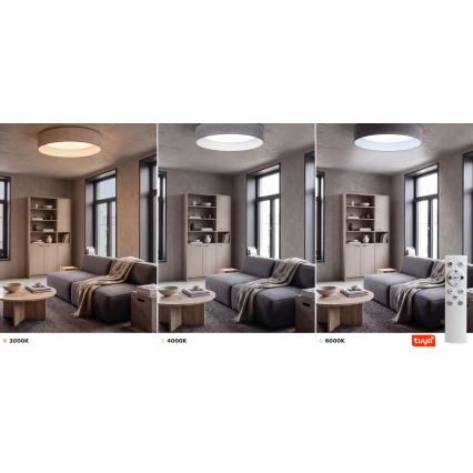Brilagi - LED-hämardatav laevalgusti VELVET SMARTIX STARS LED/36W/230V 3000-6000K läbimõõt 55 cm hall Wi-Fi Tuya Beacon + kaugjuhtimine