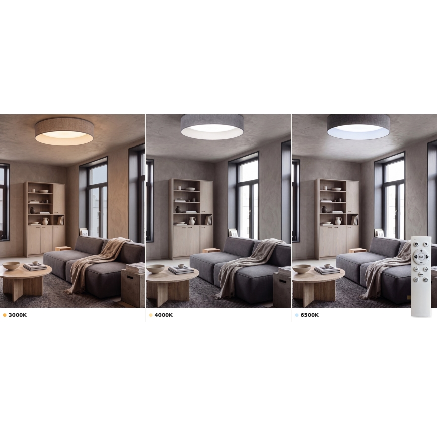 Brilagi - LED-hämardatav laelamp VELVET SMART VARI LED/24W/230V 3000-6500K läbimõõt 45 cm hall + kaugjuhtimispult