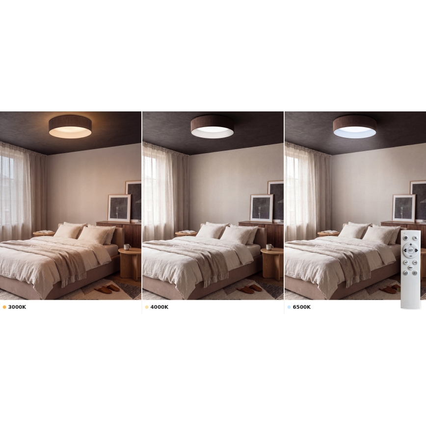 Brilagi - LED hämardatav laelamp VELVET SMART VARI LED/24W/230V 3000-6500K läbimõõt 45 cm pruun + kaugjuhtimispult
