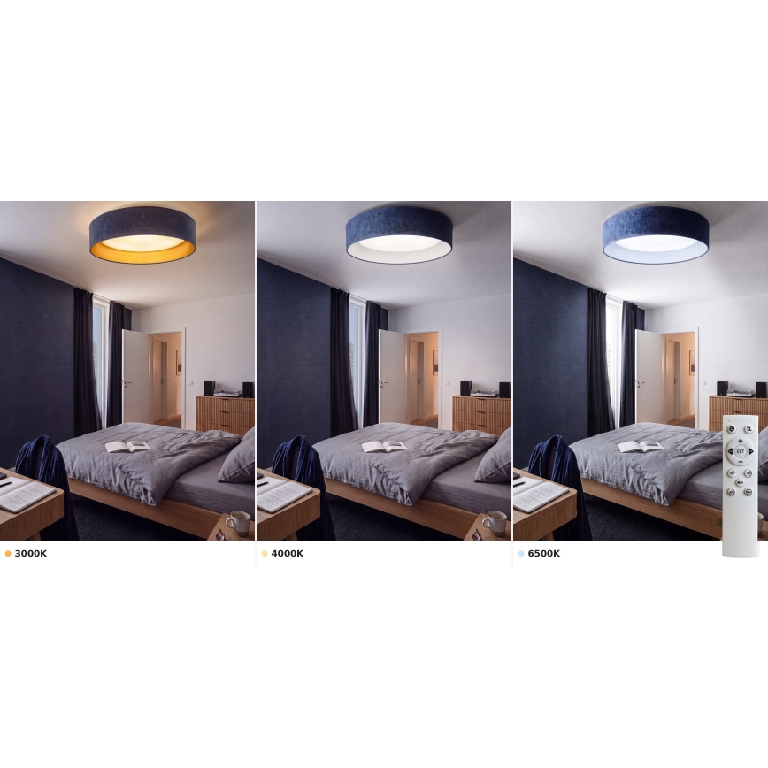 BRILAGI - LED-hämardatav laelamp VELVET SMART VARI LED/24W/230V 3000-6500K läbimõõt 45 cm sinine + kaugjuhtimispult