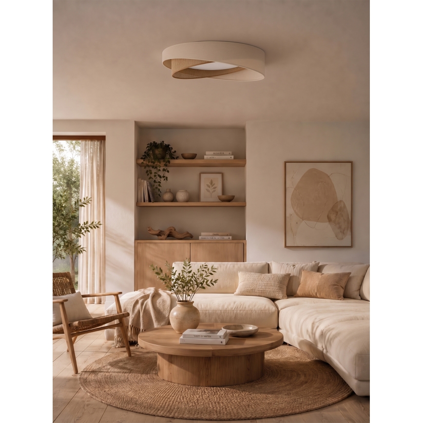 BRILAGI - LED hämardatav laelamp VELVET TWIST LED/36W/230V 3000-6000K läbimõõt 65 cm Wi-Fi Tuya Beacon kreem/beež + kaugjuhtimispult