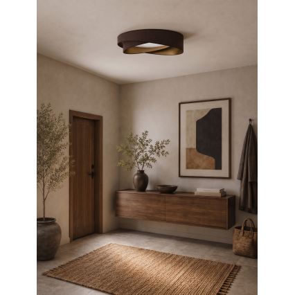 BRILAGI - Hämardatav LED-laelamp VELVET TWIST LED/36W/230V 3000-6000K Ø 65 cm Wi-Fi Tuya Beacon pruun/kuldne + kaugjuhtimispult