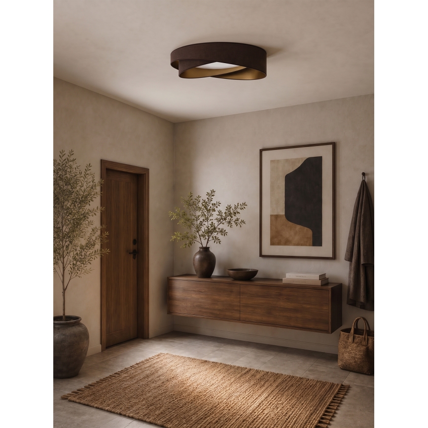 BRILAGI - Hämardatav LED-laelamp VELVET TWIST LED/36W/230V 3000-6000K Ø 65 cm Wi-Fi Tuya Beacon pruun/kuldne + kaugjuhtimispult