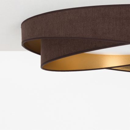 BRILAGI - Hämardatav LED-laelamp VELVET TWIST LED/36W/230V 3000-6000K Ø 65 cm Wi-Fi Tuya Beacon pruun/kuldne + kaugjuhtimispult
