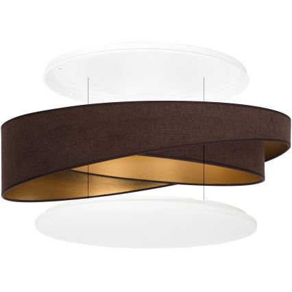BRILAGI - Hämardatav LED-laelamp VELVET TWIST LED/36W/230V 3000-6000K Ø 65 cm Wi-Fi Tuya Beacon pruun/kuldne + kaugjuhtimispult