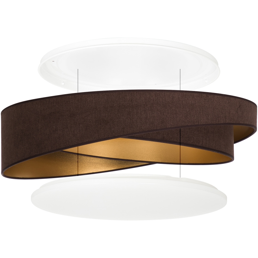 BRILAGI - Hämardatav LED-laelamp VELVET TWIST LED/36W/230V 3000-6000K Ø 65 cm Wi-Fi Tuya Beacon pruun/kuldne + kaugjuhtimispult