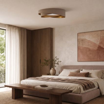BRILAGI - LED hämardatav laelamp VELVET TWIST LED/36W/230V 3000-6000K läbimõõt 65 cm Wi-Fi Tuya Beacon beež/kuldne + kaugjuhtimispult