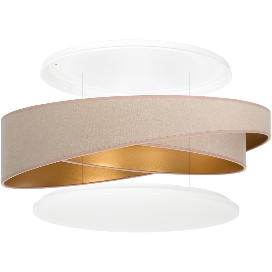 BRILAGI - LED hämardatav laelamp VELVET TWIST LED/36W/230V 3000-6000K läbimõõt 65 cm Wi-Fi Tuya Beacon beež/kuldne + kaugjuhtimispult