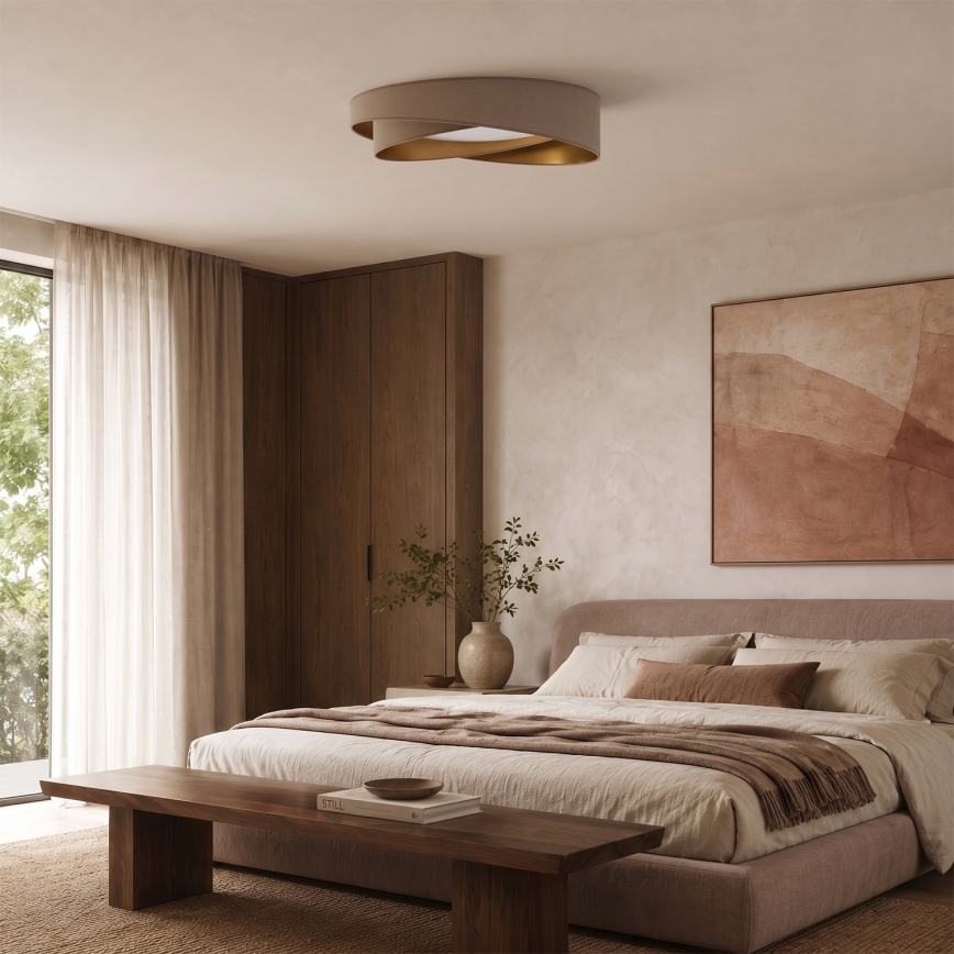 BRILAGI - LED hämardatav laelamp VELVET TWIST LED/36W/230V 3000-6000K Ø 65 cm Wi-Fi Tuya Beacon beež/kuldne + kaugjuhtimispult