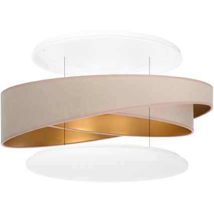 BRILAGI - LED hämardatav laelamp VELVET TWIST LED/36W/230V 3000-6000K Ø 65 cm Wi-Fi Tuya Beacon beež/kuldne + kaugjuhtimispult