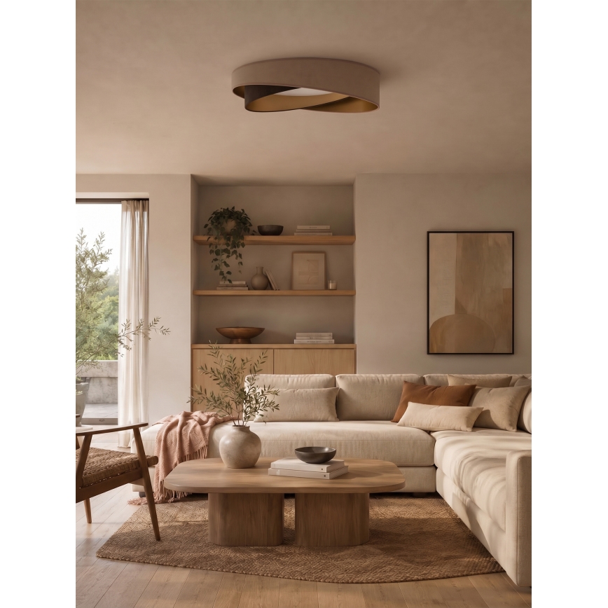 BRILAGI - LED hämardatav laelamp VELVET TWIST LED/36W/230V 3000-6000K läbimõõt 65 cm Wi-Fi Tuya Beacon beež/pruun/kuldne + kaugjuhtimispult