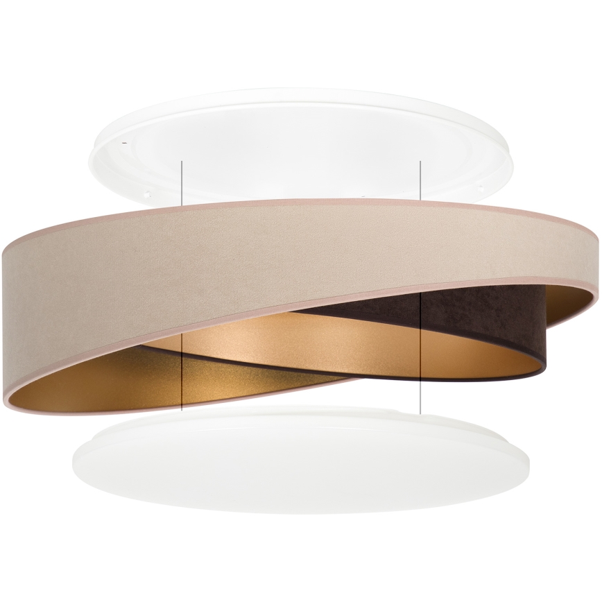 BRILAGI - LED hämardatav laelamp VELVET TWIST LED/36W/230V 3000-6000K läbimõõt 65 cm Wi-Fi Tuya Beacon beež/pruun/kuldne + kaugjuhtimispult