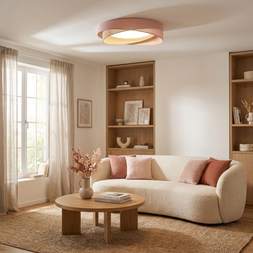BRILAGI - LED hämardatav laelamp VELVET TWIST LED/36W/230V 3000-6000K läbimõõt 65 cm Wi-Fi Tuya Beacon roosa/beež + kaugjuhtimispult