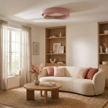 BRILAGI - LED hämardatav laelamp VELVET TWIST LED/36W/230V 3000-6000K läbimõõt 65 cm Wi-Fi Tuya Beacon roosa/beež + kaugjuhtimispult