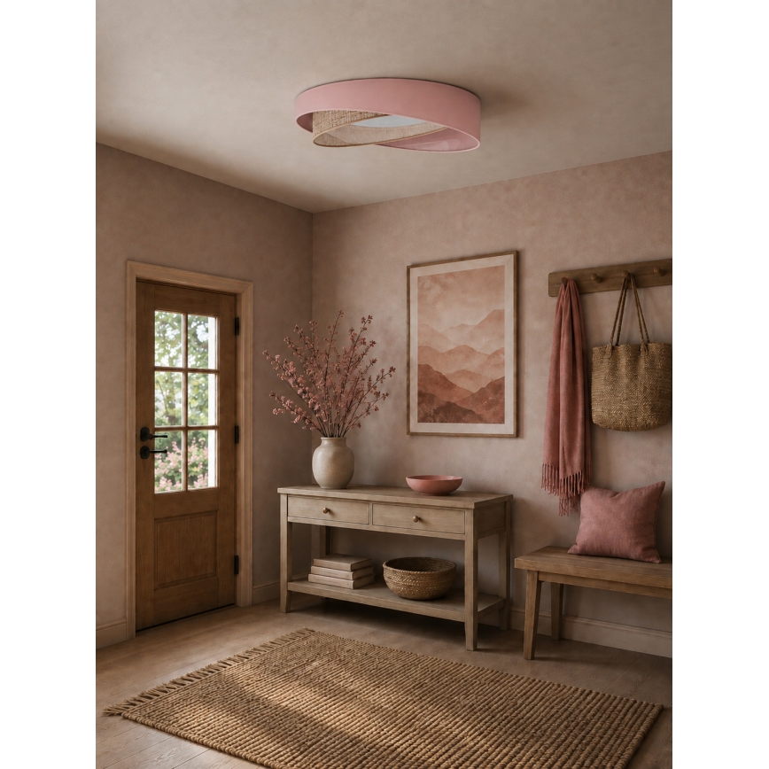 BRILAGI - LED hämardatav laelamp VELVET TWIST LED/36W/230V 3000-6000K läbimõõt 65 cm Wi-Fi Tuya Beacon roosa/beež + kaugjuhtimispult