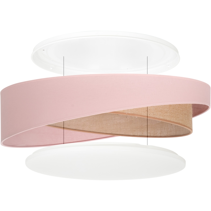 BRILAGI - LED hämardatav laelamp VELVET TWIST LED/36W/230V 3000-6000K läbimõõt 65 cm Wi-Fi Tuya Beacon roosa/beež + kaugjuhtimispult