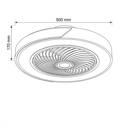 Brilagi - LED-hämardatav laevalgusti ventilaatoriga LED/38W/230V 3000-6500K läbimõõt 50 cm roosa/tamm + kaugjuhtimispult