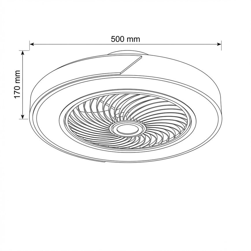 Brilagi - LED-hämardatav laevalgusti ventilaatoriga LED/38W/230V 3000-6500K läbimõõt 50 cm roosa/tamm + kaugjuhtimispult