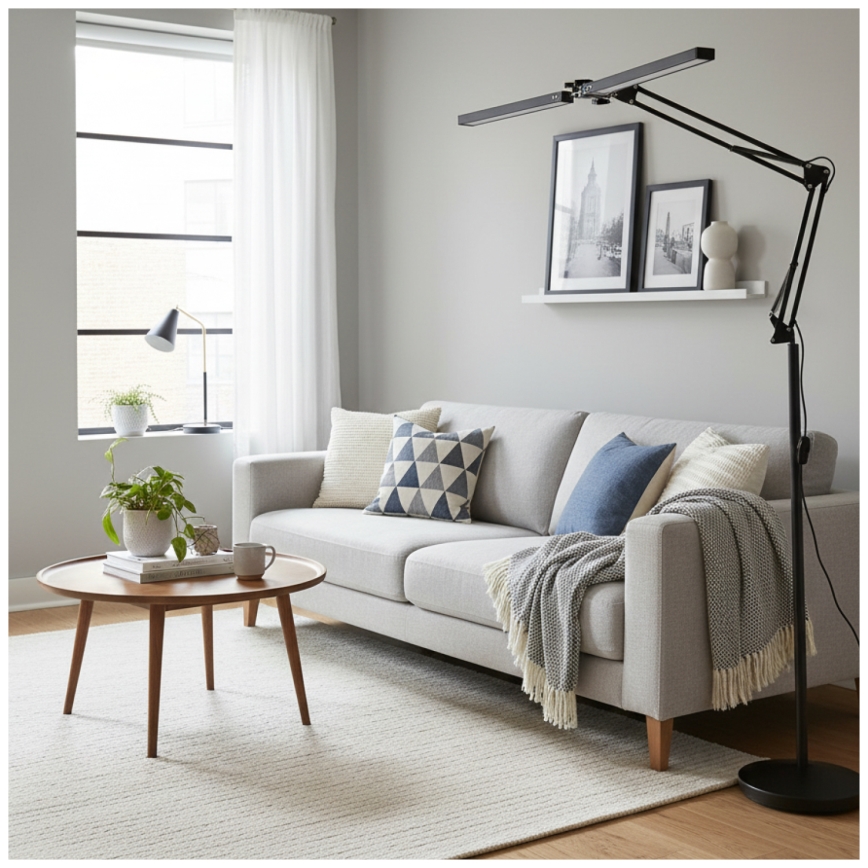 Brilagi - LED hämardatav painduv põrandalamp VARIO LED/14W/230V 3000-6000K 157 cm must