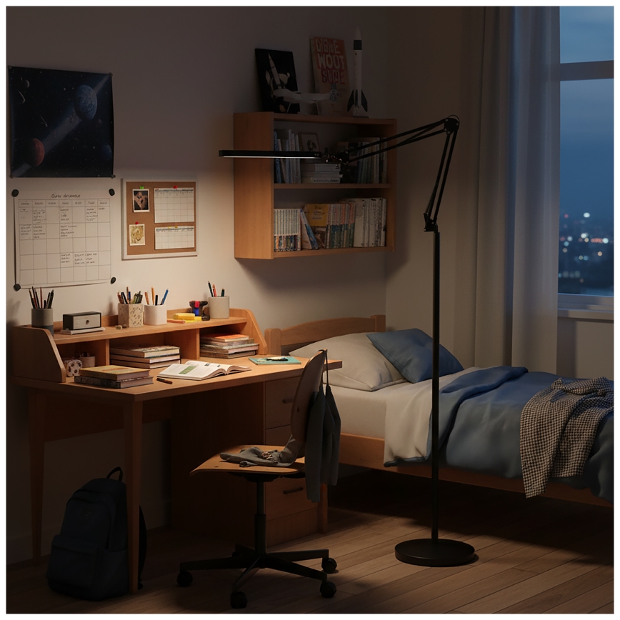 Brilagi - LED hämardatav painduv põrandalamp VARIO LED/14W/230V 3000-6000K 157 cm must