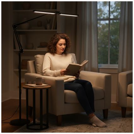 Brilagi - LED hämardatav painduv põrandalamp VARIO LED/14W/230V 3000-6000K 157 cm must