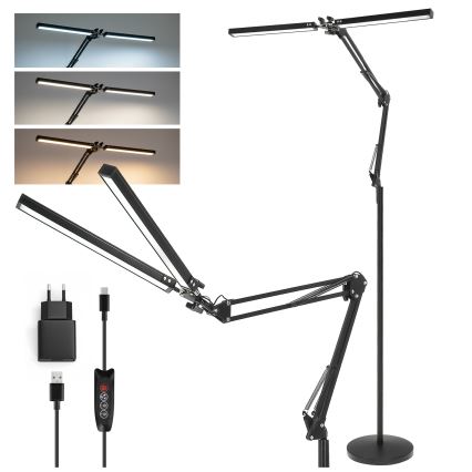 Brilagi - LED hämardatav painduv põrandalamp VARIO LED/14W/230V 3000-6000K 157 cm must