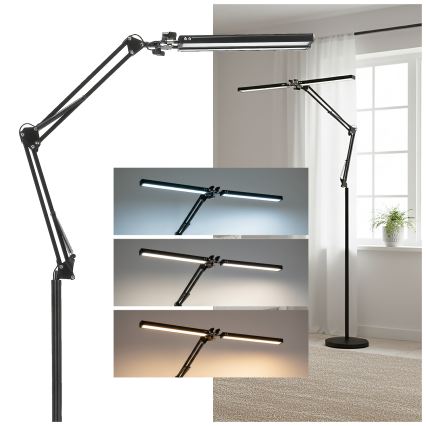 Brilagi - LED hämardatav painduv põrandalamp VARIO LED/14W/230V 3000-6000K 157 cm must