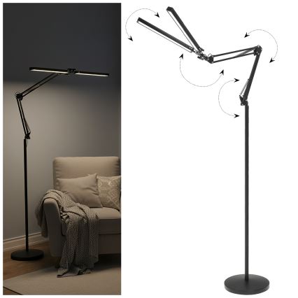 Brilagi - LED hämardatav painduv põrandalamp VARIO LED/14W/230V 3000-6000K 157 cm must