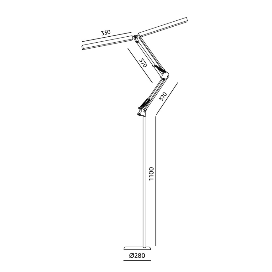 Brilagi - LED hämardatav painduv põrandalamp VARIO LED/14W/230V 3000-6000K 157 cm must