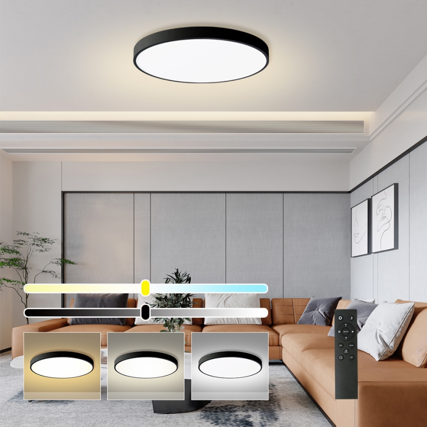 Brilagi - LED-hämardatav laevalgusti POOL SMART LED/100W/230V 3000-6000K läbimõõt 80 cm Wi-Fi Tuya must + kaugjuhtimispult
