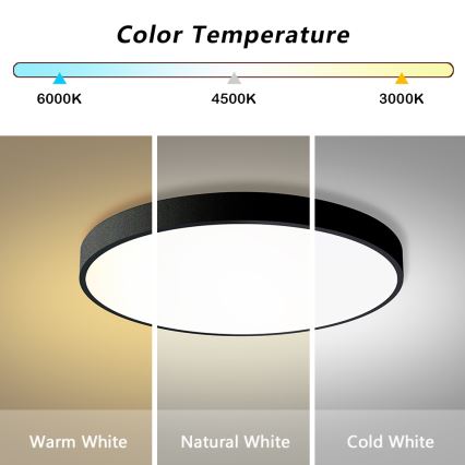 Brilagi - LED-hämardatav laevalgusti POOL SMART LED/100W/230V 3000-6000K läbimõõt 80 cm Wi-Fi Tuya must + kaugjuhtimispult
