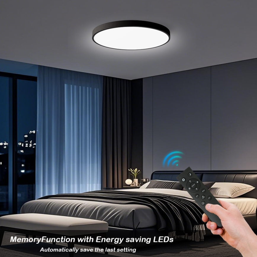 Brilagi - LED-hämardatav laevalgusti POOL SMART LED/100W/230V 3000-6000K läbimõõt 80 cm Wi-Fi Tuya must + kaugjuhtimispult