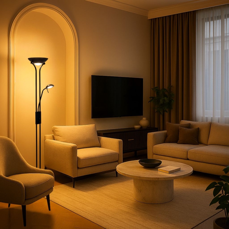 Brilagi - Hämardatav põrandalamp SCARLETT 1xR7s/230W/230V + 1xG9/40W must