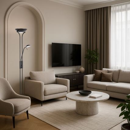 Brilagi - Hämardatav põrandalamp SCARLETT 1xR7s/230W/230V + 1xG9/40W must