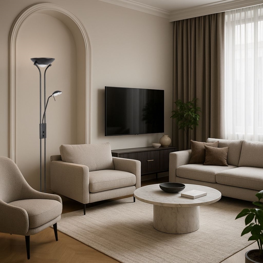 Brilagi - Hämardatav põrandalamp SCARLETT 1xR7s/230W/230V + 1xG9/40W must