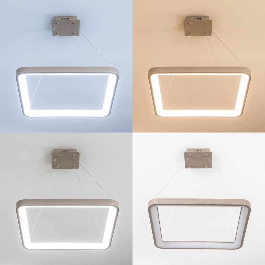 BRILAGI - LED hämardatav lühter kaabliga FALCON SLIM LED/50W/230V 3000-6500K 50x50 cm beež + kaugjuhtimispult